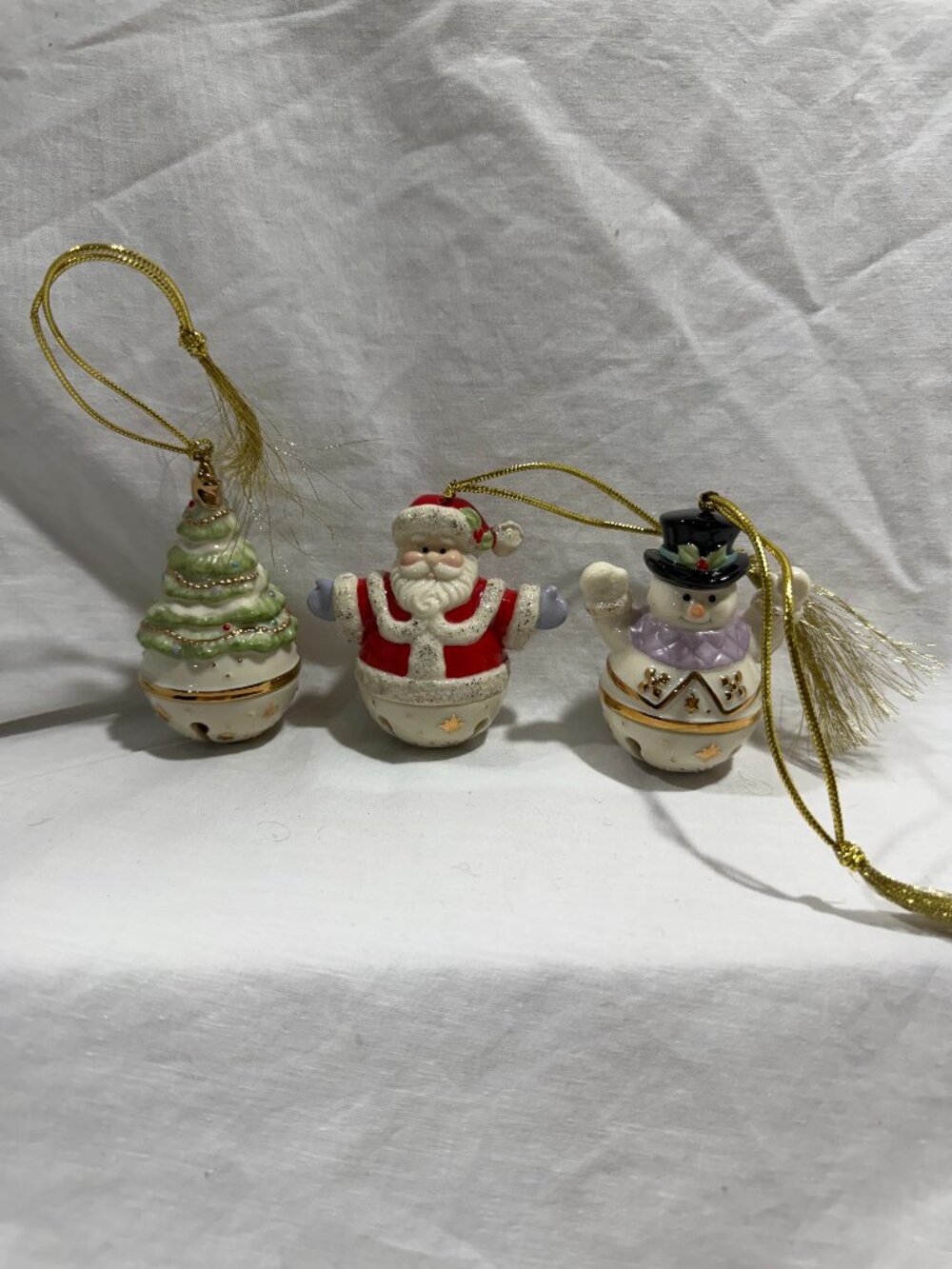 Lenox Jingle Bell 3-Piece Porcelain Ornament Set